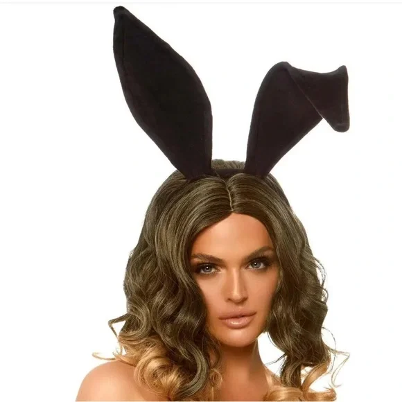 Accessories | Black Big Bunny Satin Headband Ears Playboy  display picture 2